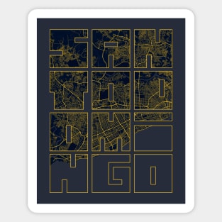 Santo Domingo, Dominican Republic City Map Typography - Gold Art Deco Magnet